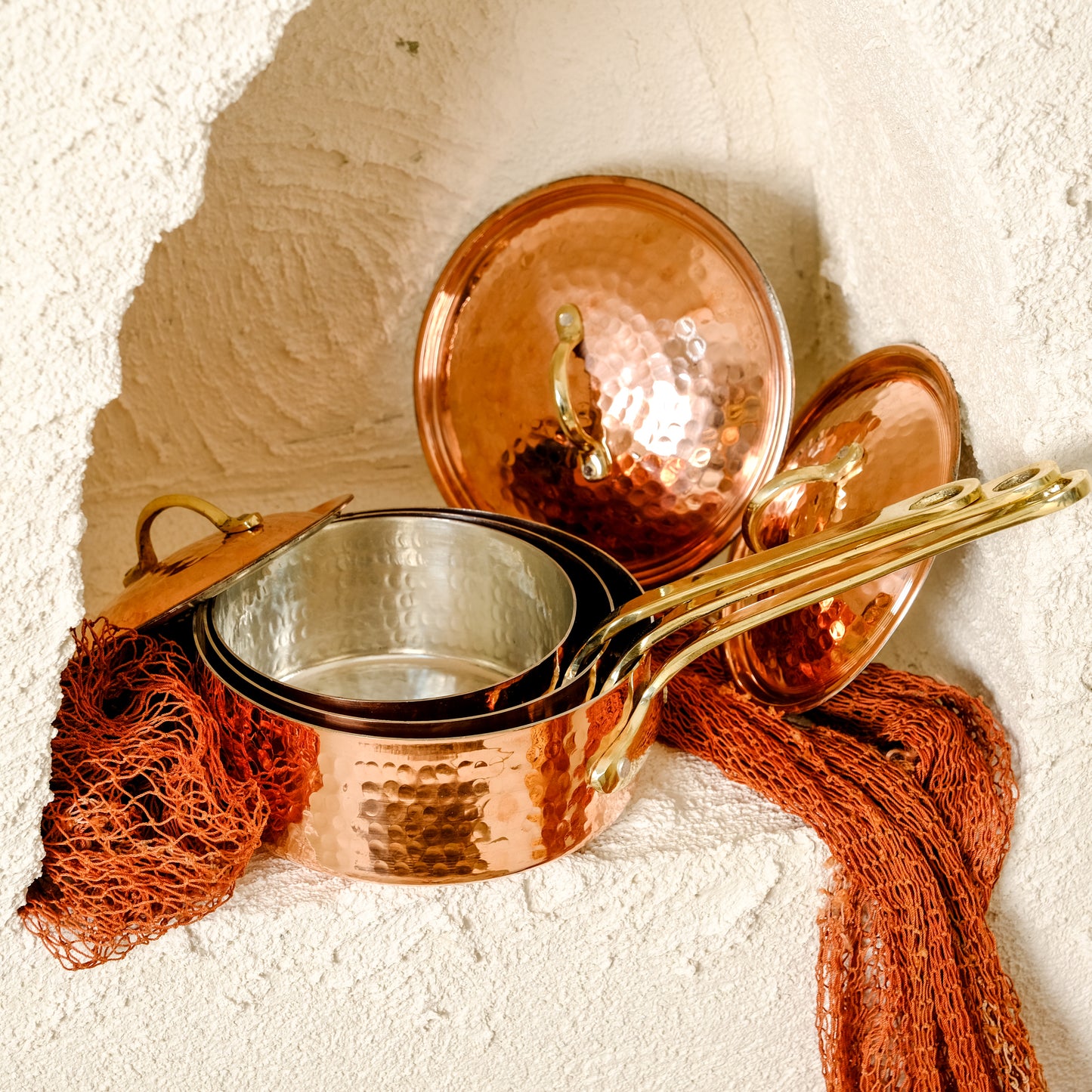 Handmade Copper Pans with lids - Babila Home