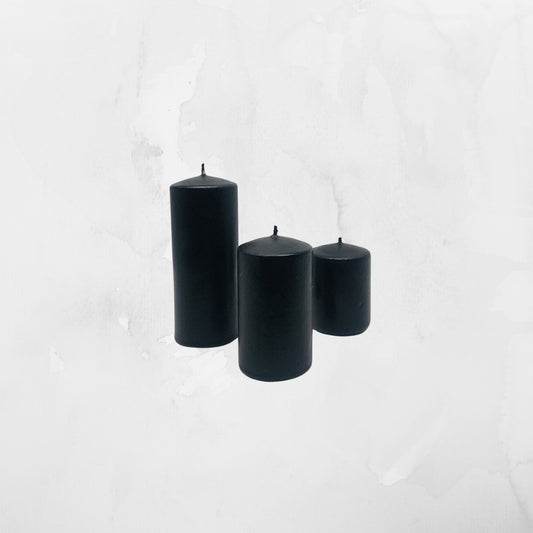 Black Rounded Pillar Candles - Babila Home
